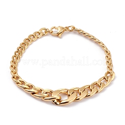 Men's PVD Vacuum Plating 304 Stainless Steel Graduated Cuban Link Chain Necklaces & Bracelets Jewelry Sets&nbsp;SJEW-I207-01G