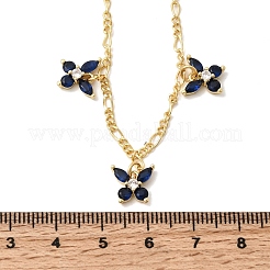 Brass Micro Pave Cubic Zirconia Butterfly Pendant Necklaces&nbsp;NJEW-B157-23G