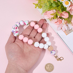 1Pc Silicone & Wood Pendant Decorations&nbsp;HJEW-BM0001-61E