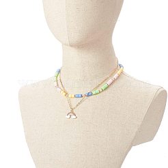 Polymer Clay Beaded Necklace Set&nbsp;NJEW-JN03619