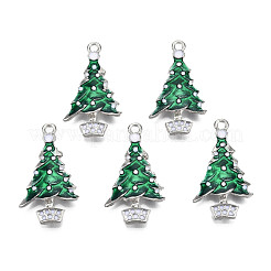Alloy Christmas Tree Enamel Pendants For Christmas Day&nbsp;ENAM-R041-14