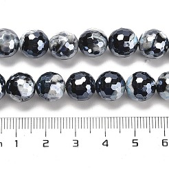 Electroplated Natural Fire Crackle Agate Round Beads Strands&nbsp;G-G0006-A02-06