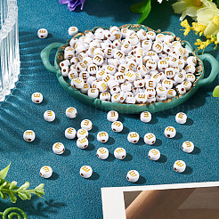 500Pcs Plating Acrylic Beads&nbsp;PACR-TADJ0001-01E