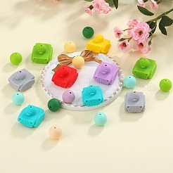 6Pcs 6 Colors Tank Duck Food Grade Silicone Focal Beads&nbsp;SIL-SZ0002-81