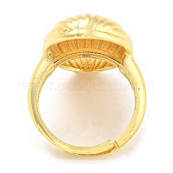 Rack Plating Brass Grooved Oval Adjustable Rings&nbsp;RJEW-Q784-08G