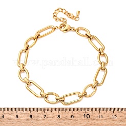304 Stainless Steel Oval Link Chain Anklets&nbsp;AJEW-A057-12G