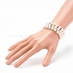3Pcs 3 Styles Natural Cultured Freshwater Pearl Stretch Beaded Bracelets Sets&nbsp;BJEW-JB06266