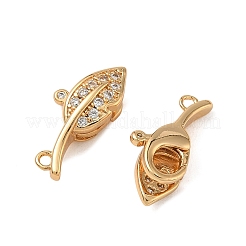 SHEGRACE Brass Micro Pave Clear Cubic Zirconia Lobster Claw Clasps&nbsp;XGRQ4G637-677G