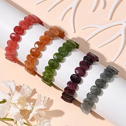 Oval Natural Malaysia Jade Beaded Stretch Bracelets&nbsp;G-P589-02A