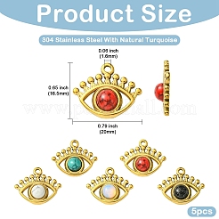 5Pcs 5 Styles Natural Turquoise & Howlite&nbsp;STAS-YW0002-52