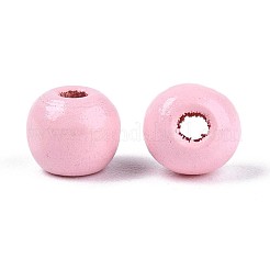 Spray Painted Round Natural Schima Wood Beads&nbsp;WOOD-A018-6mm-31