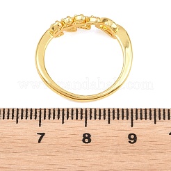 Brass Micro Pave Clear Cubic Zirconia Cuff Open Rings for Women&nbsp;RJEW-T032-02G