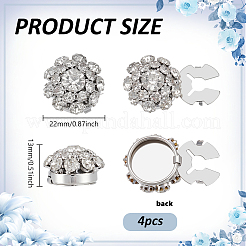 4Pcs Alloy Rhinestone Cufflinks&nbsp;BUTT-PH0001-57P-01