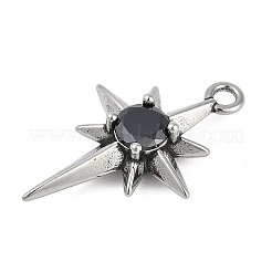 316 Surgical Stainless Steel Micro Pave Cubic Zirconia Pendants&nbsp;X-STAS-G349-01AS-01