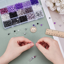 900Pcs 15 Styles DIY Jewerly Round Bead Kits&nbsp;DIY-AR0004-64