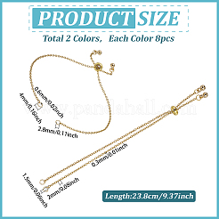 16Pcs 2 Colors Adjustable 304 Stainless Steel Cable Chains Bracelets Making&nbsp;AJEW-ME0001-03
