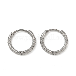 Twist Textured 304 Stainless Steel Huggie Hoop Earrings&nbsp;SA-CBA46AF-27P-02