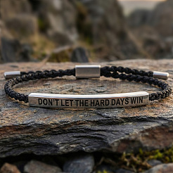 DON'T LET THE HARD DAYS WIN 304 Stainless Steel Charm Motivational Quote Bracelets&nbsp;KL3907-2