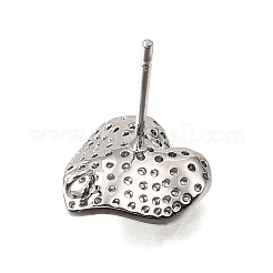 Brass Micro Pave Cubic Zirconia Stud Earring Findings with Loops&nbsp;CU-CBA1682-02P