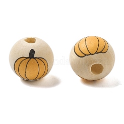 Halloween Printed Schima Wood European Beads&nbsp;WOOD-G023-07C