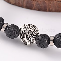Natural Lava Rock Stretch Bracelets&nbsp;BJEW-JB02183-03