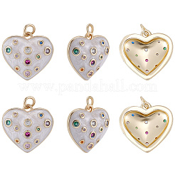 8Pcs Eco-Friendly Brass Micro Pave Cubic Zirconia Pendants&nbsp;KK-BBC0028-56
