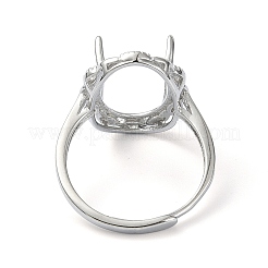 Adjustable 925 Sterling Silver 4 Prongs Ring Settings&nbsp;STER-K179-09P