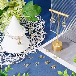 12Pcs 6 Style Brass Cubic Zirconia Charms&nbsp;ZIRC-FH0001-36