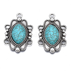 Synthetic Turquoise Pendants Settings for Enamel&nbsp;PALLOY-N157-031