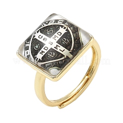 Brass Epoxy Cuff Open Rings for Women&nbsp;RJEW-K264-17G-01