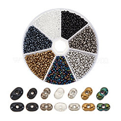 about 1770pcs 7 Colors Opaque Glass Seed Beads&nbsp;SEED-PH0002-23