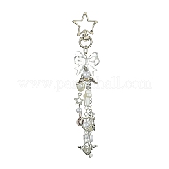 ABS Plastic Imitation Pearl & Alloy Pendant Keychains&nbsp;KEYC-FZ00007