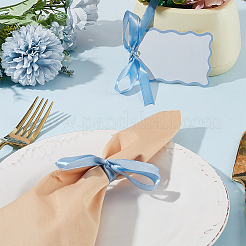 100Pcs Rectangle Paper Table Cards with 100Pcs Polyester Ribbons for Wedding Party Celebration Supplies&nbsp;OFST-WH0004-122C
