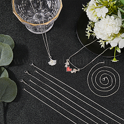 12Pcs 304 Stainless Steel Round Snake Chain Necklaces&nbsp;NJEW-SC0001-05