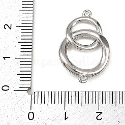 Brass Micro Pave Clear Cubic Zirconia Links Connector Charms&nbsp;KK-K413-05P