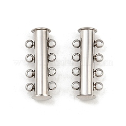 Non-Tarnish 4-Strands 304 Stainless Steel Slide Lock Clasps&nbsp;STAS-H402-35P-01