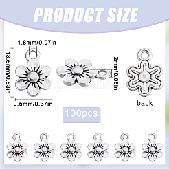 100Pcs Tibetan Style Alloy Charms&nbsp;FIND-SC0010-75B
