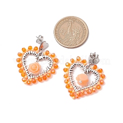 Alloy Glass Stud Earrings&nbsp;EJEW-MZ00372-03