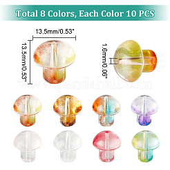 80Pcs 4 Colors Transparent Glass Beads&nbsp;GLAA-PH0002-32