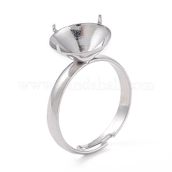 Tarnish Resistant Adjustable 304 Stainless Steel Finger Rings Components&nbsp;X-STAS-F274-05P