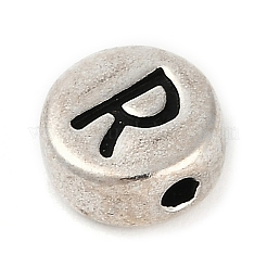 925 Sterling Silver Flat Round with Letter Beads&nbsp;LS-STER-G044-01AS-R