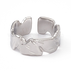 Non-Tarnish 304 Stainless Steel Cuff Ring for Women&nbsp;RJEW-C060-12P