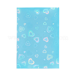 50Pcs PP Heart Pattern Laser Card Film&nbsp;AJEW-TADJ0001-27D