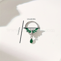 Gothic 316 Surgical Stainless Steel Enamel Green Bat Nose Ring with Drop Charms for Men and Women Party Jewelry&nbsp;YQ2645