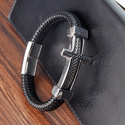 Woven Imitation Leather Cord Bracelets&nbsp;PW-WGD5038-01