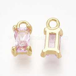 Brass Cubic Zirconia Charms&nbsp;LS-KK-S350-367B
