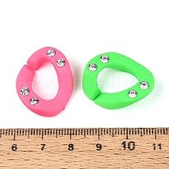 Opaque Opaque Spray Painted Acrylic Crystal Rhinestone Linking Rings&nbsp;OACR-T031-02M