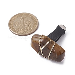 Wire Wrapped Hexagon Natural Gemstone Car Air Vent Clips&nbsp;JEWB-BR00135