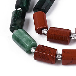 Natural Fuchsite & Red Jasper & Rainbow Moonstone Beads Strands&nbsp;G-T144-15B-01