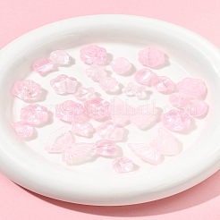 120Pcs 8 Styles Transparent Spray Paint Glass Beads&nbsp;GLAA-FS0002-25